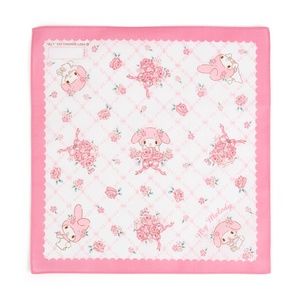 NEW NWT Sanrio My Melody Kawaii Rose Floral Handkerchief Pink Girly 100% Cotton